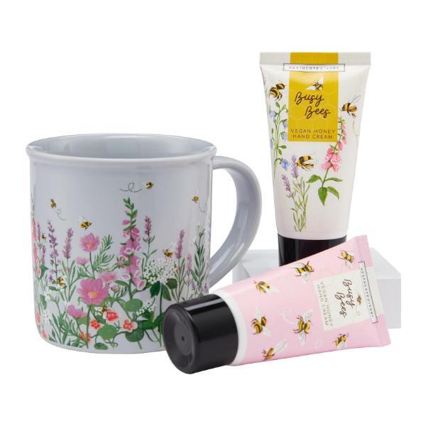 Heathcote & Ivory Busy Bees Mug & 2 Hand Creams Gift Set