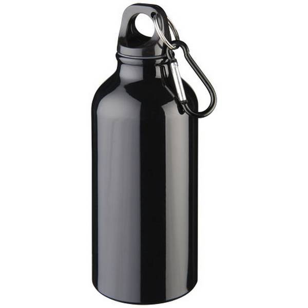 Single-Walled Aluminium Drinking Bottle with Carabiner 400ml