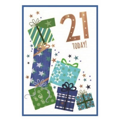 Superdrug Simon Elvin Gift Wrap 21st Birthday Card (Pack of 6)- Buy online at McGrocer