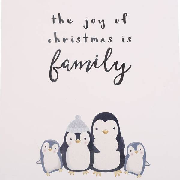 Something Different Christmas Penguin Family Hanging Sign