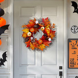 Livingandhome Halloween Maple Pumpkin Wreath