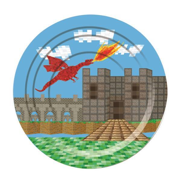 Bristol Novelty Pixellated Medieval Paper Plate