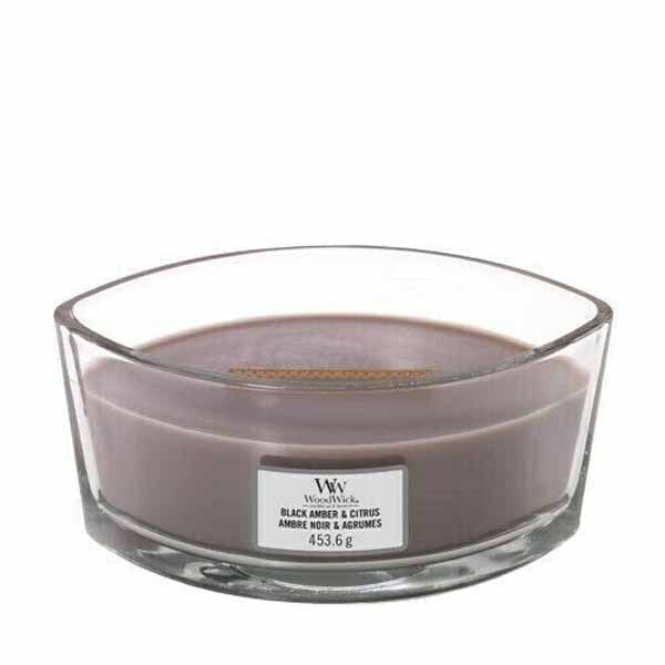 Woodwick Large Hearthwick Black Amber & Citrus Candle 16oz