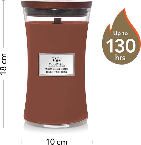 Woodwick Large Hourglass Smoked Walnut & Maple Candle 610g