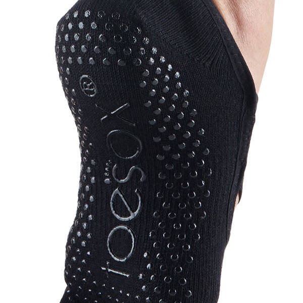 Toesox Womens Elle Gripped Half Toe Socks (M)