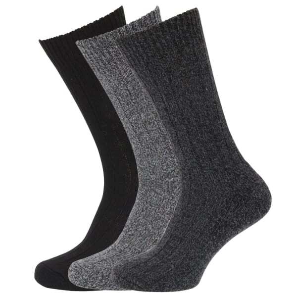 Mens Socks With Wool Padded Sole (Pack Of 3) (UK Shoe 6-11)