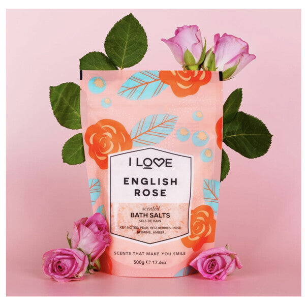 I Love English Rose Scented Bath Salts 500g