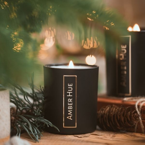 Amber Hue Candles - Rhubarb & Mint Deluxe Candle - Soy Wax - 200g