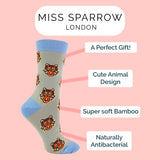 Ladies Animal Design Bamboo Socks 4-7