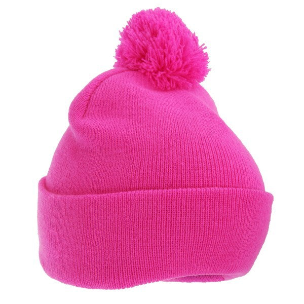 FLOSO Kids Knitted Hi Vis Winter Bobble Hat
