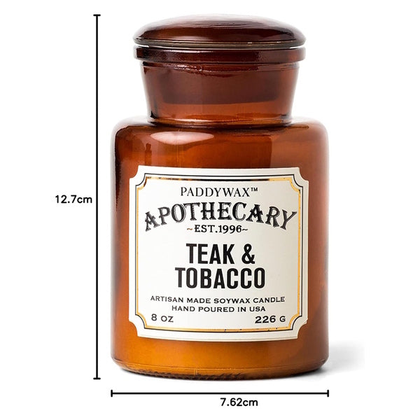 Paddywax Soy Wax Glass Jar Candle Teak & Tobacco