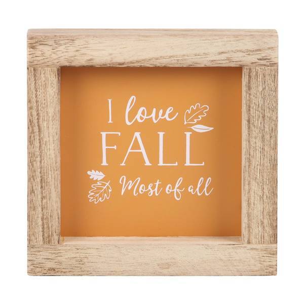 Something Different Orange I Love Fall Wooden Framed Sign
