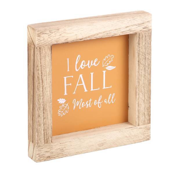 Something Different Orange I Love Fall Wooden Framed Sign