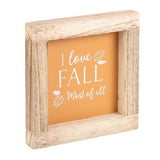 Something Different Orange I Love Fall Wooden Framed Sign