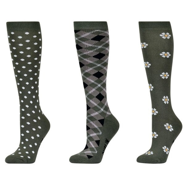 Dublin Adult Polka Dot High Riding Socks (Pack of 3)