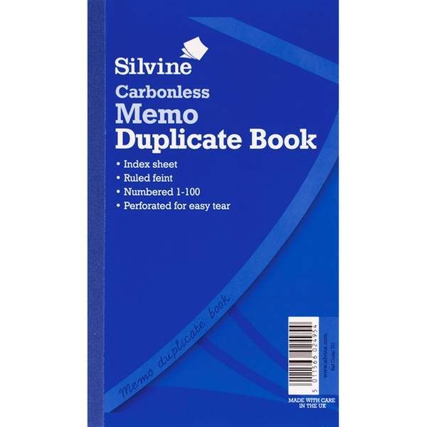 Silvine Large Memo Book Feint 200 Sheets (Pack Of 6)
