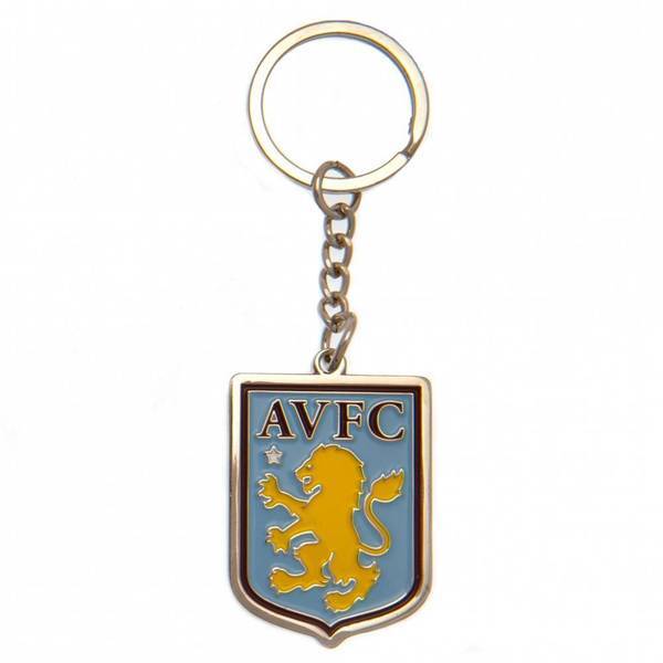 Crest Design Enamel Metal Keyring with Silver Plated Finish, 45mm Height, 33mm Width