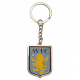 Crest Design Enamel Metal Keyring with Silver Plated Finish, 45mm Height, 33mm Width