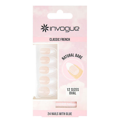Superdrug Invogue Bare French Oval Nails - Pack of 28- Buy online at McGrocer