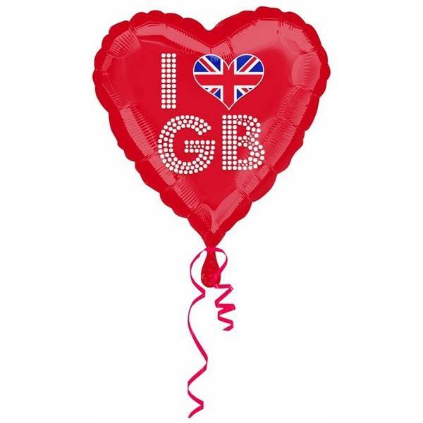 Amscan I Heart GB Foil Balloon