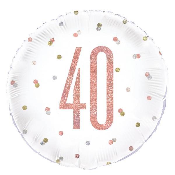 Unique Party Round 40th Birthday Foil Balloon