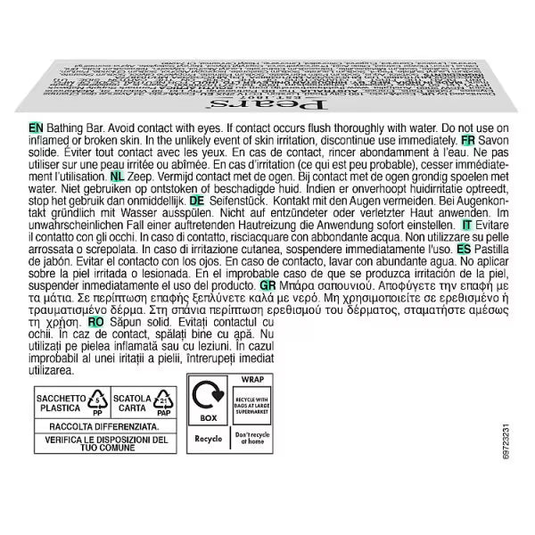 Pear Transparent Bar Soap with Lemon Flower Extracts 125g