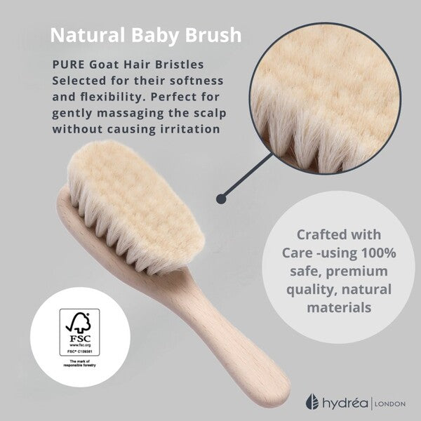 Hydrea London Baby Bliss Soft Natural Hair Brush