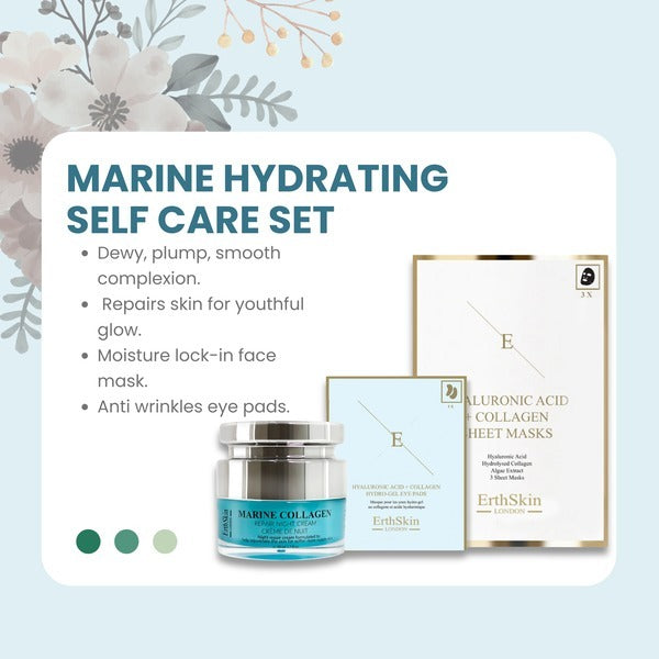 ErthSkin Marine night cream + HA Collagen mask + HA Eye pads
