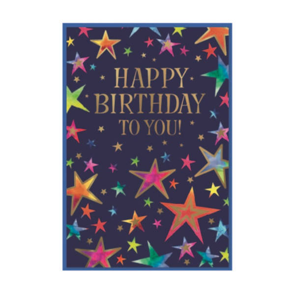 Simon Elvin Happy Birthday To You Stars Card (Pack of 6)