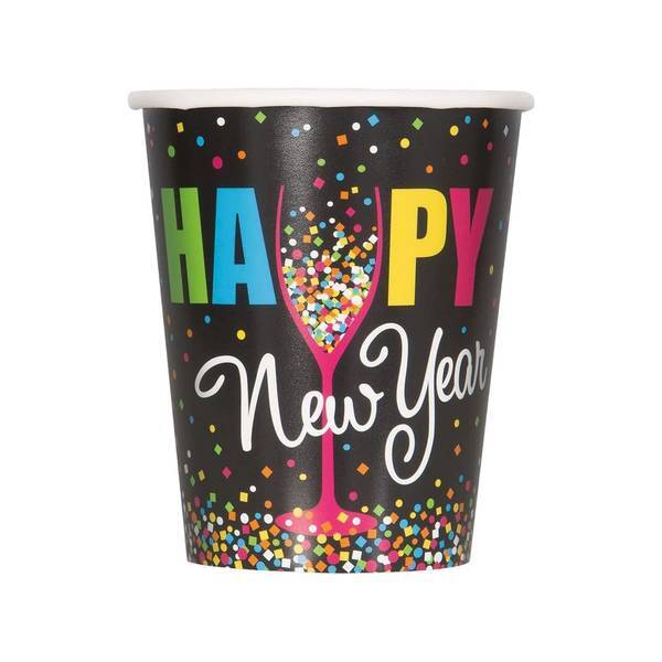 Unique Party Paper New Year Party Cup (Pack of 8)