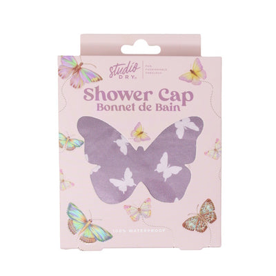 Superdrug Studio Dry Waterproof Purple Butterfly Shower Cap- Buy online at McGrocer