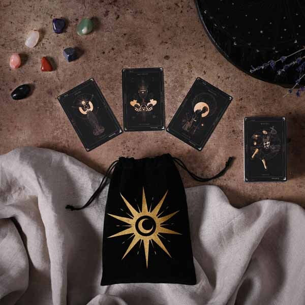 Hocus Pocus Tarot Cards & Crystal Set in a Velvet Pouch