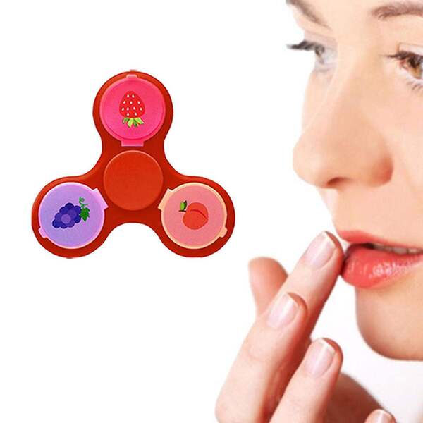 Aquarius 2-in-1 Metal Glam Finger Spinners, Red