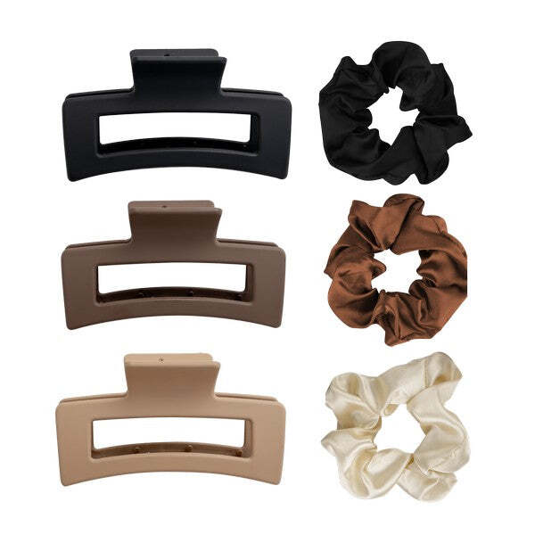 Brushworks Natural Hair Clip & Scrunchie Set