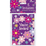 Unique Party Card Floral Invitations (Pack of 8)