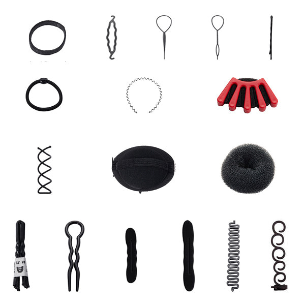 Livingandhome 53Pcs Hair Bun Maker Set DIY Hair Accessories