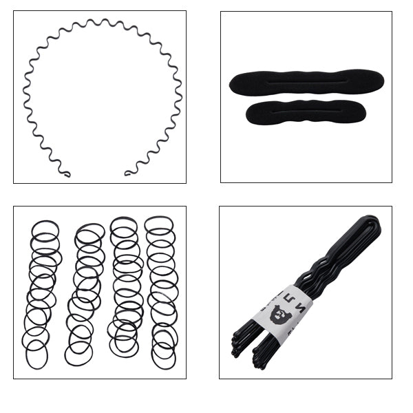 Livingandhome 53Pcs Hair Bun Maker Set DIY Hair Accessories