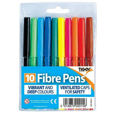 Superdrug Tiger Stationery Fibre Pen Set (Pack of 10)- Buy online at McGrocer