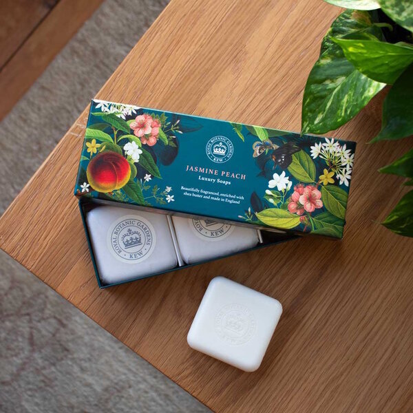 The English Soap Company Jasmine Peach Triple Soap Gift Box