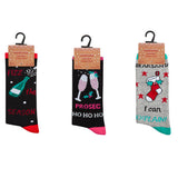 Womens Cotton Rich Festive Socks (3 Pairs) (UK 4-8)