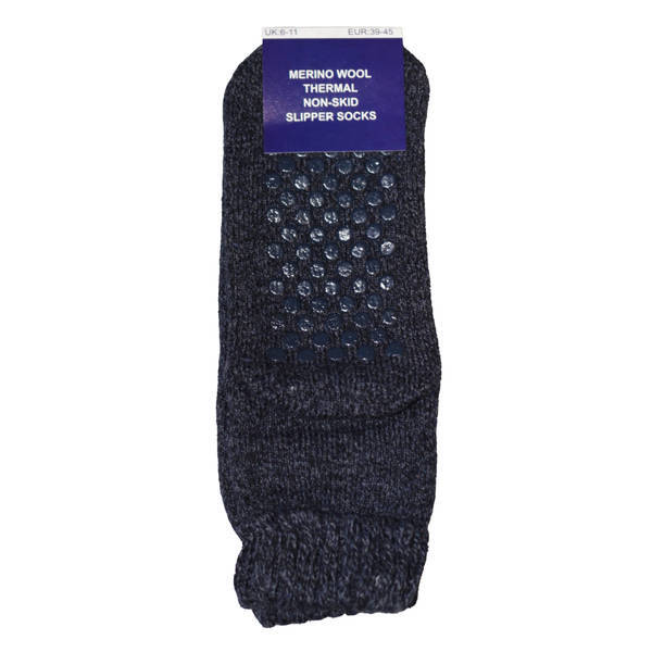 Mens Thermal Non Skid Slipper Socks