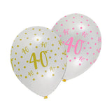 Creative Party Latex 40th Birthday Balloons (Pack of 6)