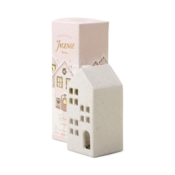 Paddywax Holiday Town Incense Cone Holder & Cones - Teakwood Tobacco