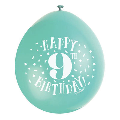 Superdrug Unique Party Latex 9th Birthday Balloons (Pack of 10)- Buy online at McGrocer