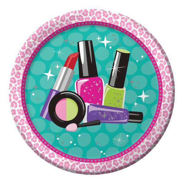 Creative Party Spa Cosmetics Birthday Plate (Pack of 8)