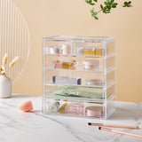 Livingandhome Transparent Makeup Organizer with 6 Drawers