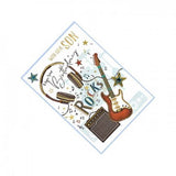Birthday Card for Son Featuring Guitar, Headphones, and Radio Designs, Pack of 6 with Envelopes