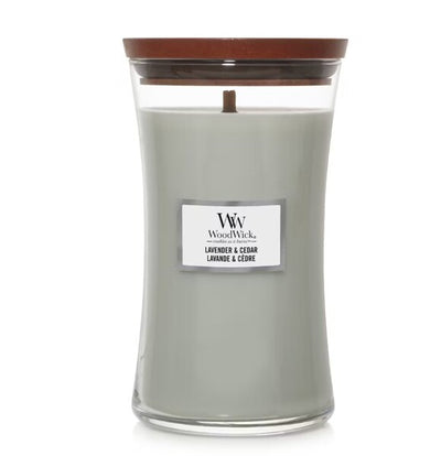 Superdrug Woodwick Large Hourglass Lavender & Cedar Cardle 610g- Buy online at McGrocer