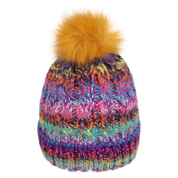 Mountain Warehouse Womens Geneva Rainbow Borg Lined Beanie