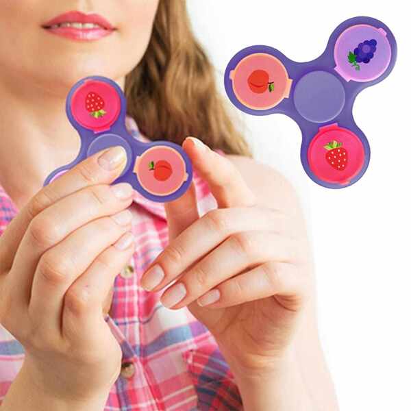 Aquarius 2-in-1 Metal Glam Finger Spinners with Lip Balm